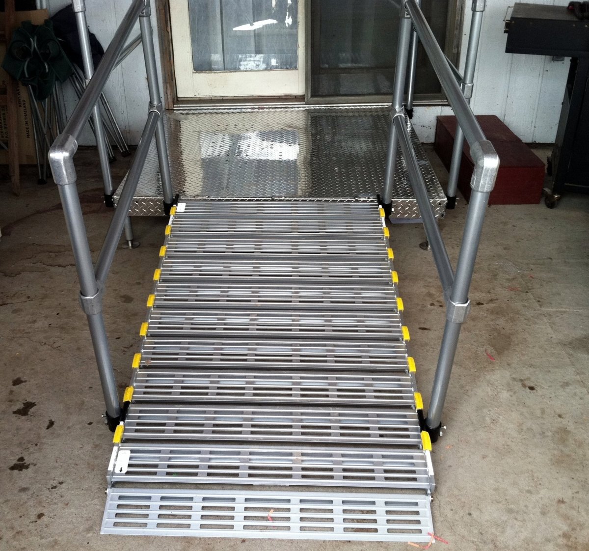 26" Wide Modular Ramp System with Straight End Handrails - Roll - A - Ramp