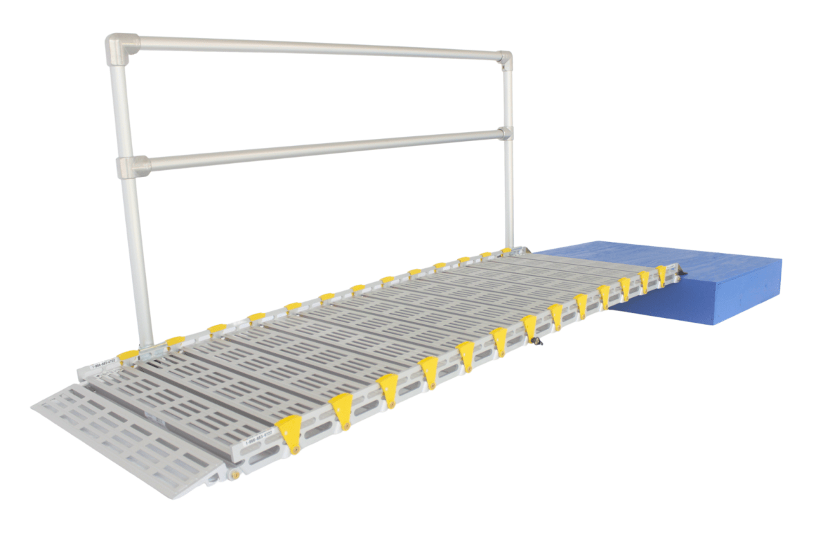 26" Wide Modular Ramp System with Straight End Handrails - Roll - A - Ramp