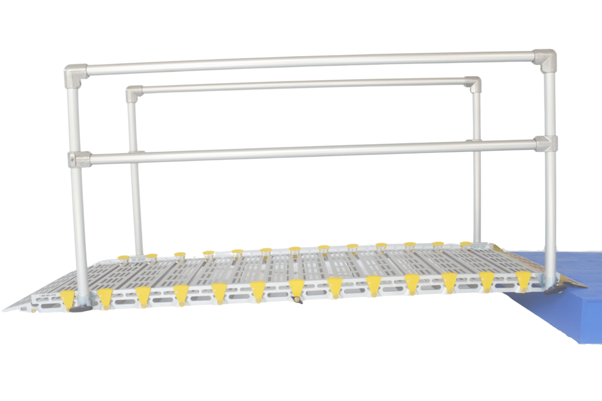 36" Wide Modular Ramp System with Straight End Handrails - Roll - A - Ramp