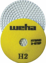 4" Weha 3 Step Hybrid Diamond Polishing Pad Set of 3 13350SET