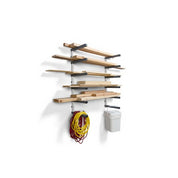 6-Level Lumber Storage Rack – White and Gray - Bora