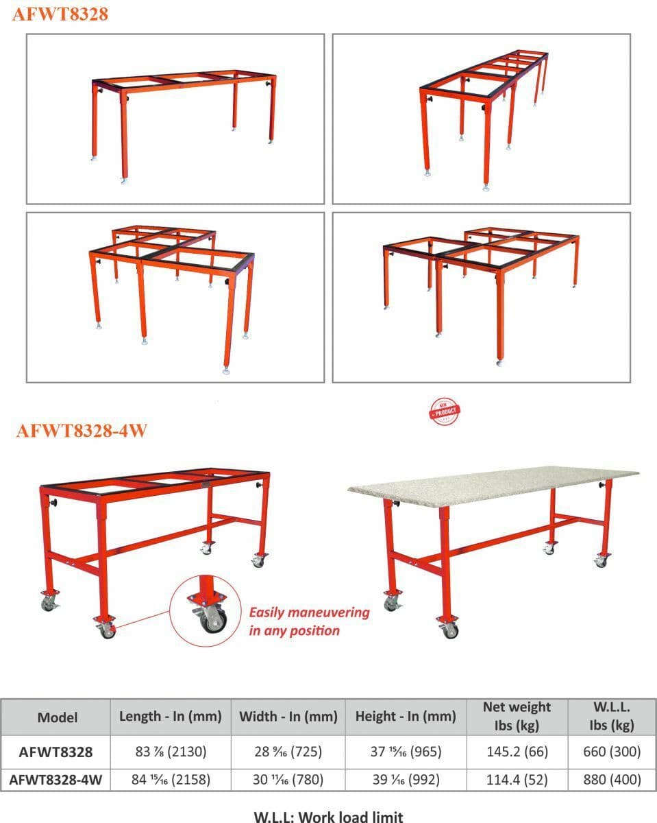 Abaco Flexible Work Table AFWT8328 - 4W - B