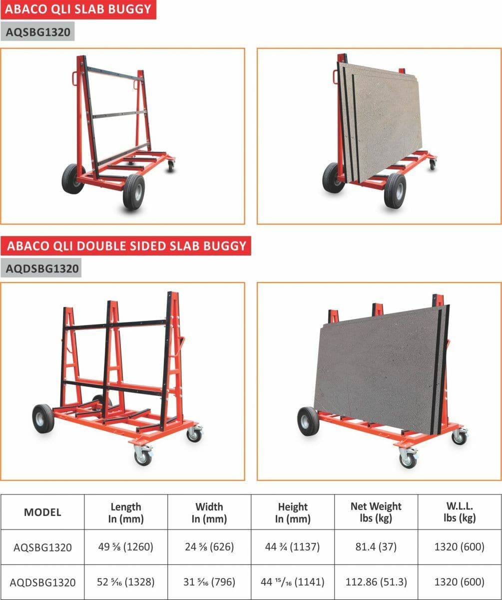 Abaco QLI Double Sided Slab Buggy AQDSBG1320 - B