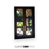 Artemis Double Iron Doors: Regency Style with Tempered Glass & Insulated Flush Bolt System - Custom Iron Door Pros