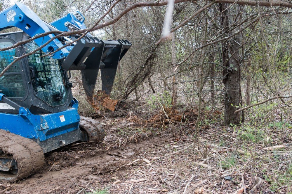 Blue Diamond® Skid Steer Tree Grubber Attachment - Blue Diamond Attachments