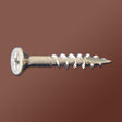 DAGGER - LOK WOOD SCREWS - SQUARE PHILLIPS FLAT WITH NIBS COARSE TYPE 17 (ZINC) - Daggerz