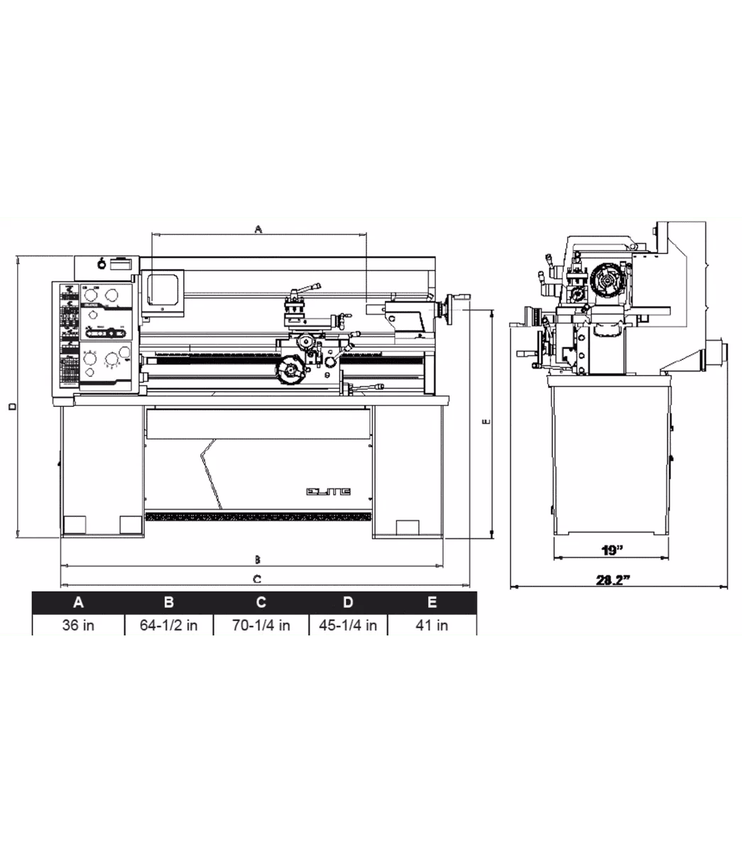 E - 1340VS With ACU - RITE 303 CSS DRO With Taper Attachment and Collet Closer - Jet