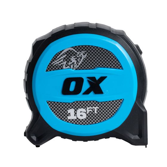 OX Pro 16-Foot Tuff Blade Tape Measure - Magnetic Dual Hook & 1 1/4" Wide Blade - Ox Tools