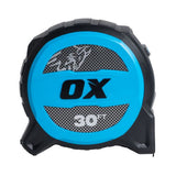 OX Pro 30-Foot Tuff Blade Tape Measure - Magnetic Dual Hook & 1 1/4" Wide Blade Ox Tools