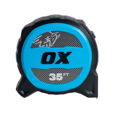 OX Pro 35-Foot Tuff Blade Tape Measure - Magnetic Dual Hook & 1 1/4" Wide Blade - Ox Tools