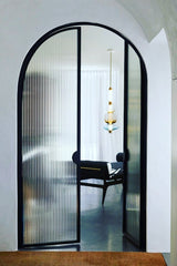 Pontus Interior Arched French doors sku-41722006929601 Custom Iron Door Pros 81"h x 48"w D bronze Clear glass