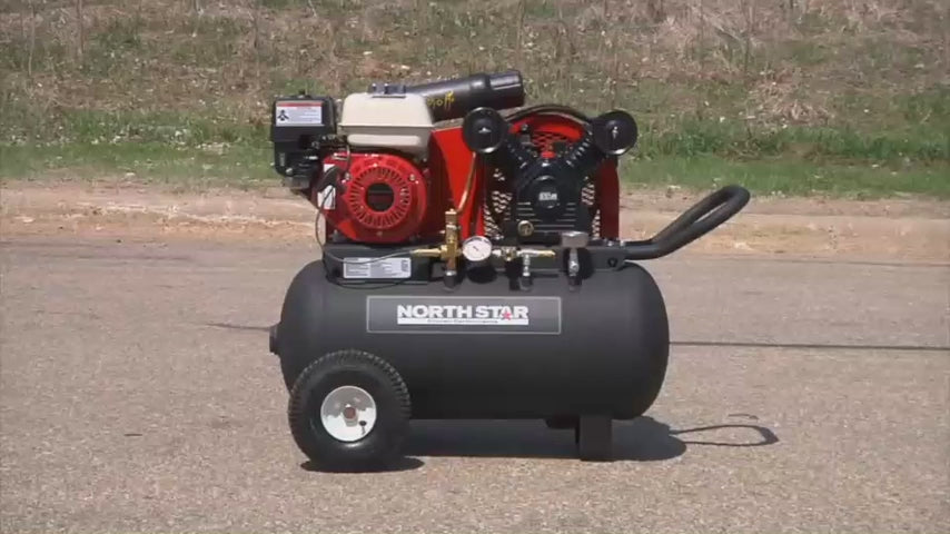 NorthStar Portable Gas Powered Air Compressor | 20-Gal | 13.7 CFM @ 90PSI | GX160