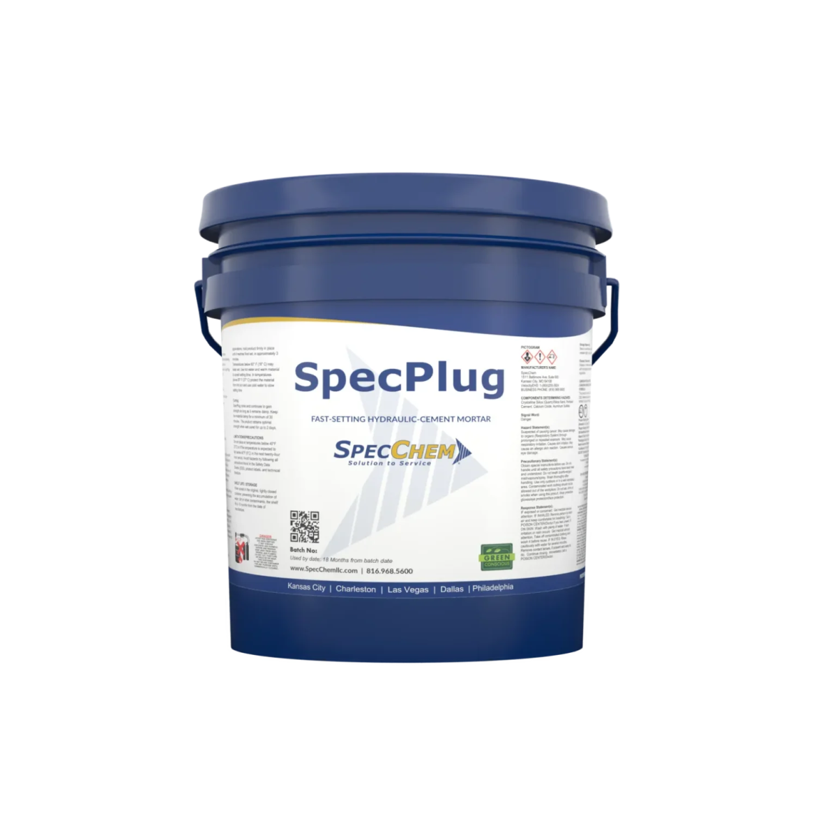 SpecPlug Fast - Setting Hydraulic - Cement Mortar SPLUG - 10 - PAIL