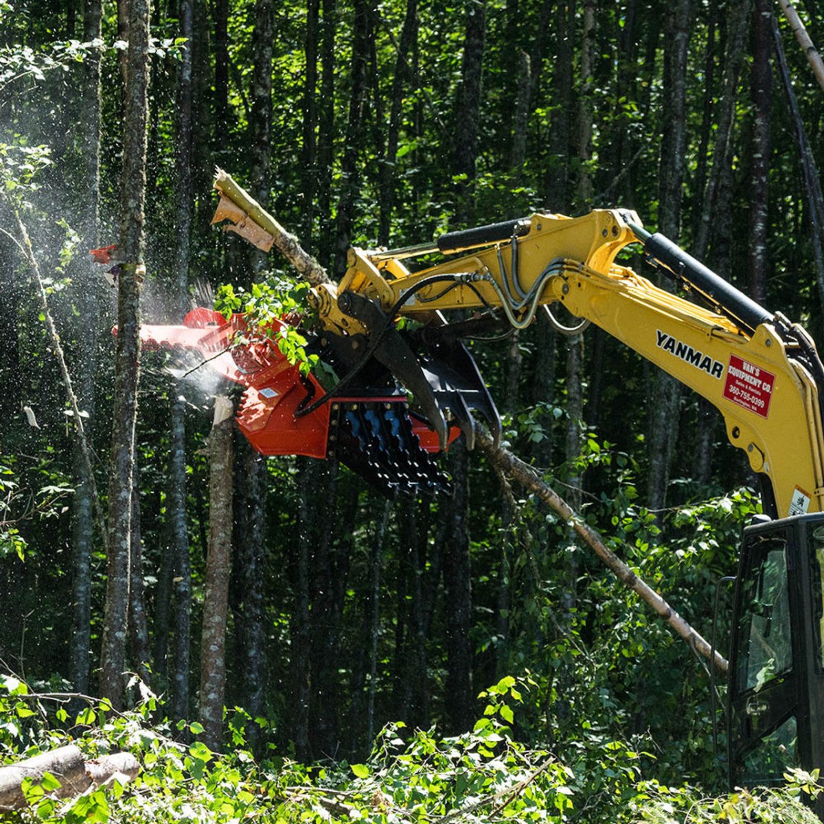 Typhoon 60" Skid Steer Clearing Mower Attachment - Powdered Coated Orange - Eterra