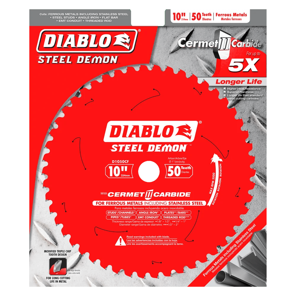 10 in. x 50 Tooth Cermet II Saw Blade for Metals and Stainless Steel - 5 per Order - Diamond Tool Store