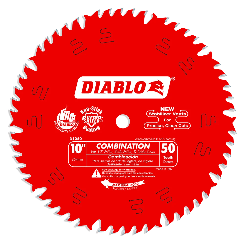 10 in. x 50 Tooth Combination Saw Blade - 6 per Unit - Diamond Tool Store