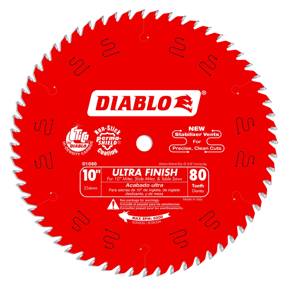 10 in. x 80 Tooth Ultra Finish Saw Blade - 5 per Order - Diamond Tool Store