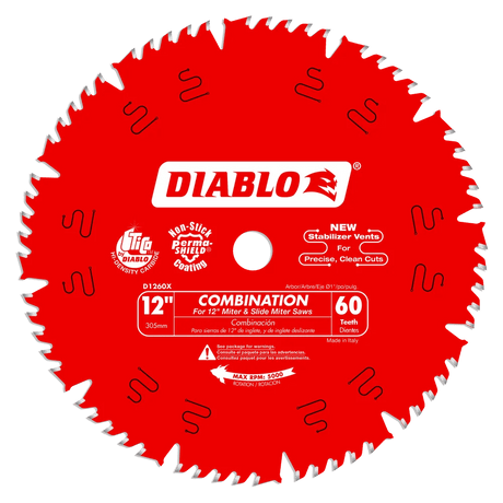 12 in. x 60 Tooth Combination Saw Blade - 5 per Order - Diamond Tool Store