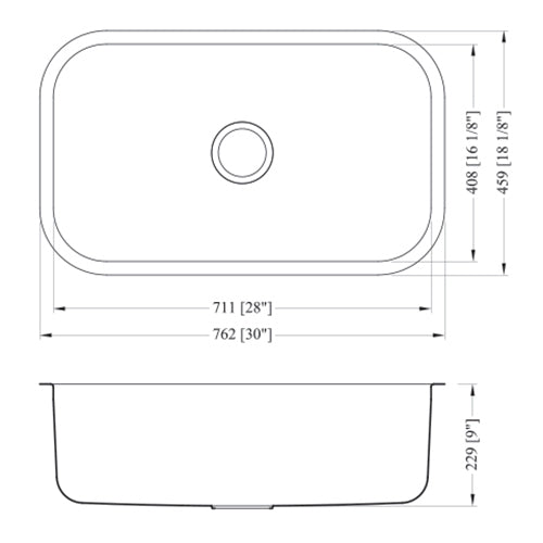 18g Standard Radius 30×18 Single Bowl Undermount Stainless Steel Kitchen Sink - Dakota Sinks