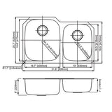 18g Standard Radius 60/40 Offset Double Bowl Undermount Stainless Steel Kitchen Sink - Dakota Sinks