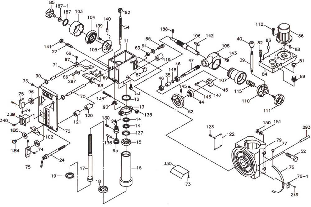 20" Geared Head Tapping Drill Press with Power Downfeed - 230V | GHD-20PFT - Diamond Tool Store