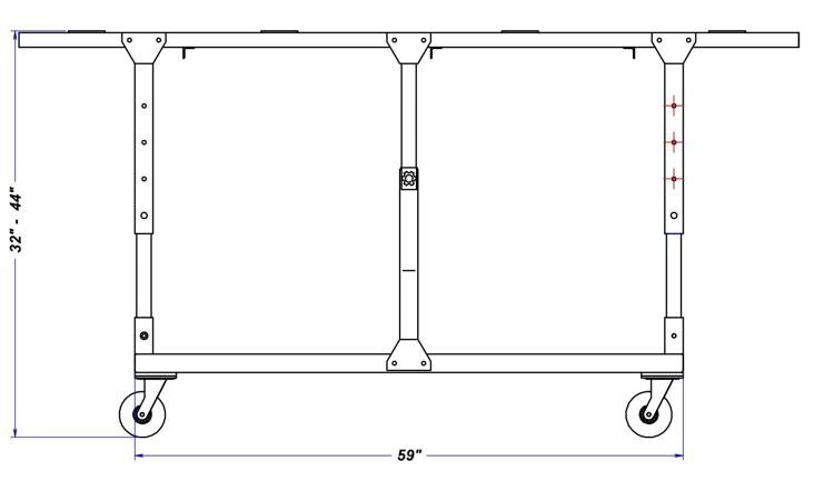 27" Adjustable Height Galvanized Fabrication Work Table with 4 Levelers / Stabilizers - Diamond Tool Store