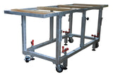 27" Adjustable Height Galvanized Fabrication Work Table with 4 Levelers / Stabilizers - Diamond Tool Store