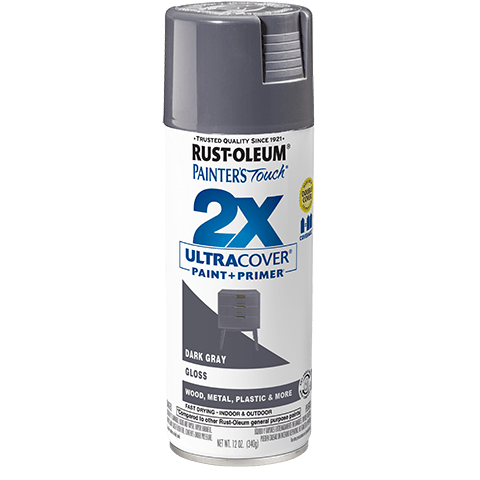 2x Ultra Cover Gloss Spray Paint - 12oz (6 Count) 334031 Rust-Oleum Dark Gray