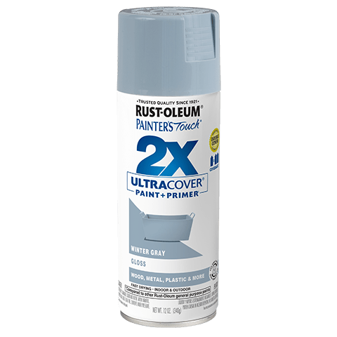 2x Ultra Cover Gloss Spray Paint - 12oz (6 Count) 334049 Rust-Oleum Winter Gray