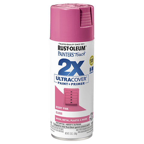 2x Ultra Cover Gloss Spray Paint - 12oz (6 Count) Rust-Oleum Berry Pink