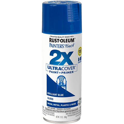 2x Ultra Cover Gloss Spray Paint - 12oz (6 Count) 334027 Rust-Oleum Brillant Blue