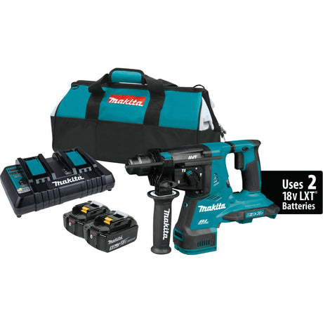 36V (18V X2) LXT® Brushless 1‑1/8" AVT® Rotary Hammer, accepts SDS‑PLUS bits (5.0Ah) - Diamond Tool Store