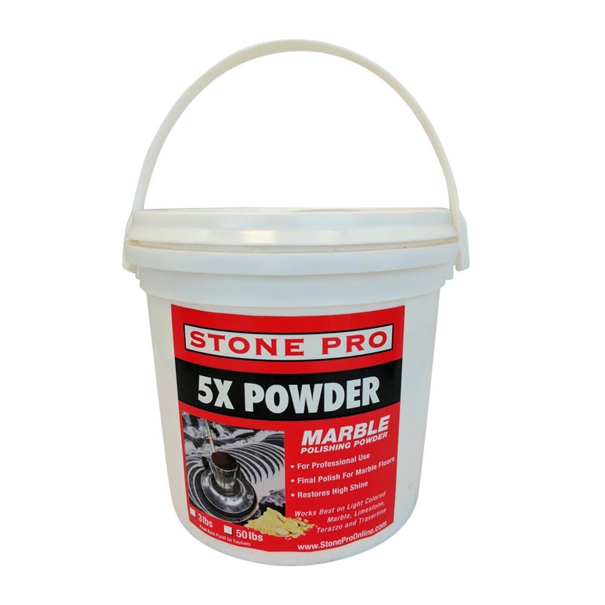 5X Polishing Powder For Marble, Travertine and Limestone P-5X03-1 Stone Pro 3 lbs