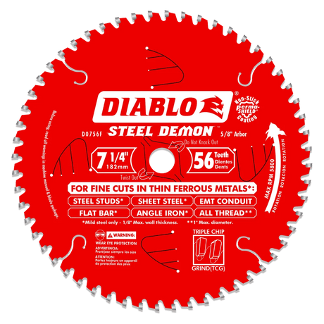 7-1/4 in. x 56 Tooth Carbide-Tipped Saw Blade for Metal - 8 per Order - Diamond Tool Store