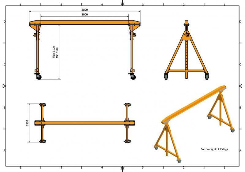 Aardwolf Portable Gantry Crane - Diamond Tool Store