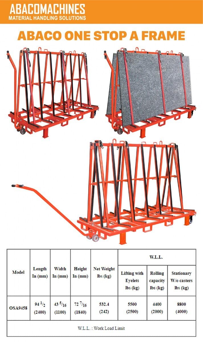 Abaco One Stop A-Frame - OSA9458 - Diamond Tool Store