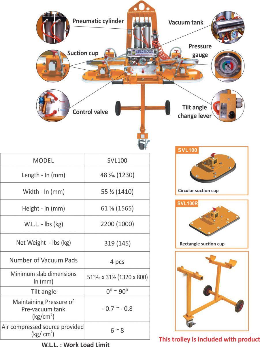 Abaco Stone Vacuum Lifter - Diamond Tool Store