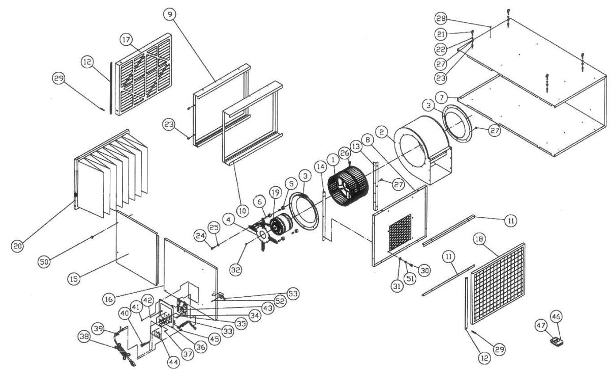 AFS-2000, 1700CFM Air Filtration System, 3-Speed, with Remote Control - Diamond Tool Store