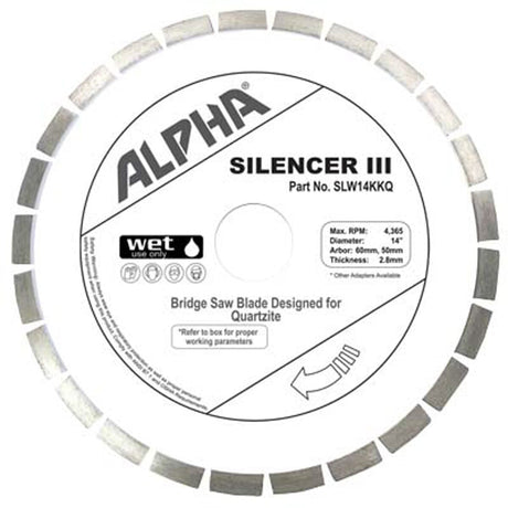 Alpha Silencer III Blade for Quartzite - Diamond Tool Store