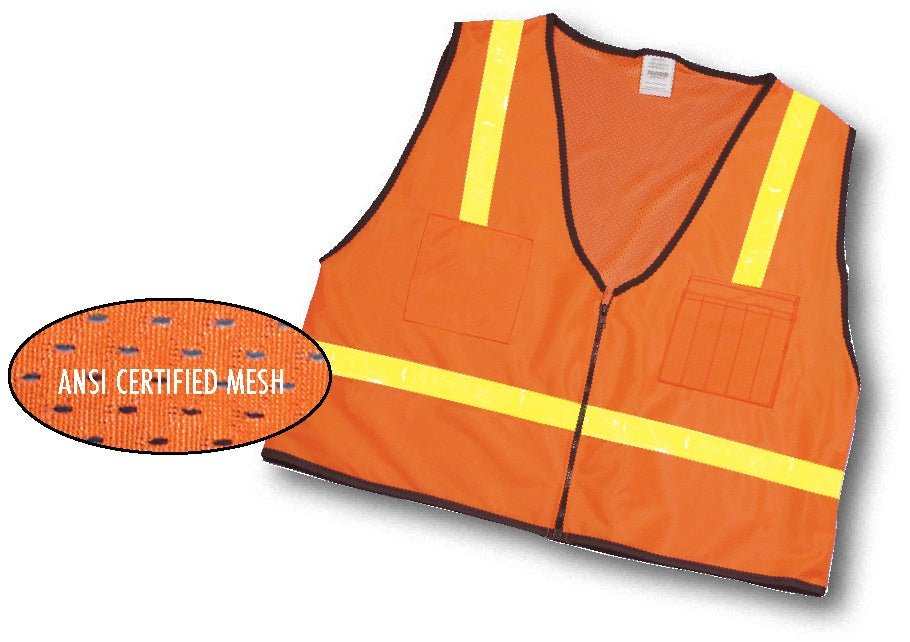 ANSI Class 1 Surveyor Vest Mesh Back With Pockets (12 Count) - Diamond Tool Store