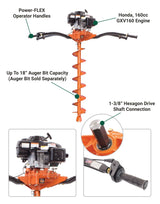 Brave Two-Man Auger | 1-3/8-In. Hex | Honda GXV160 - Brave | Info