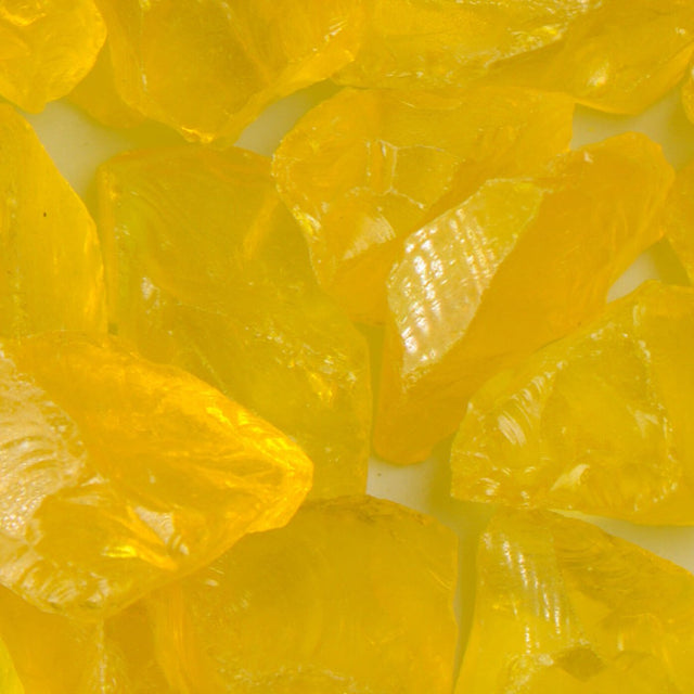 Chunky Yellow Fire Glass - American Specialty Glass