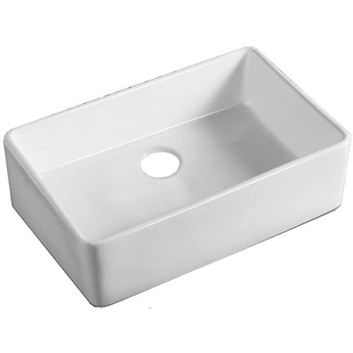 Dakota Sinks DSE-FCA2416 Signature Elements Series 23 7/8 Inch Fire Clay Single Bowl Reversible Apron Front Kitchen Sink - White - Dakota Sinks