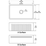 Dakota Sinks DSE-FCA3018S Signature Elements Series 30 1/8 Inch Fire Clay Single Bowl Reversible Apron Front Kitchen Sink - Dakota Sinks