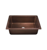 Dakota Sinks DSE-HC2318 Signature Elements Series 22 3/4 Inch Handmade Copper Single Bowl Undermount Kitchen Sink - Hammered Copper - Dakota Sinks