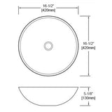 Dakota Sinks DSE-TGV02 Signature Elements Series 16 1/2 Inch Tempered Glass Single Bowl Round Bathroom Vessel Sink - Dakota Sinks