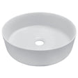 Dakota Sinks DSE-VCV01W Signature Elements Series 15 1/8 Inch Vitreous China Single Bowl Round Bathroom Vessel Sink, White - Dakota Sinks