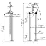 Dakota Sinks DSF-00BTF04CR Signature 36 1/4 Inch Floor Mounted Bathtub Filler - Dakota Sinks