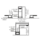 Dakota Sinks DSF-34B8W00 Kennedy 5 3/8 Inch Deck Mount Widespread Bathroom Faucet with Pop-Up Drain - Dakota Sinks