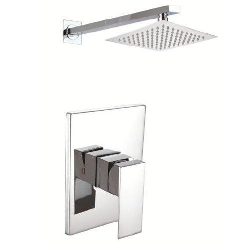 Dakota Sinks DSF-34BSS00 Kennedy Shower Set with Deck Plate, Shower Arm, Shower Head and Single Handle Valve - Chrome - Dakota Sinks